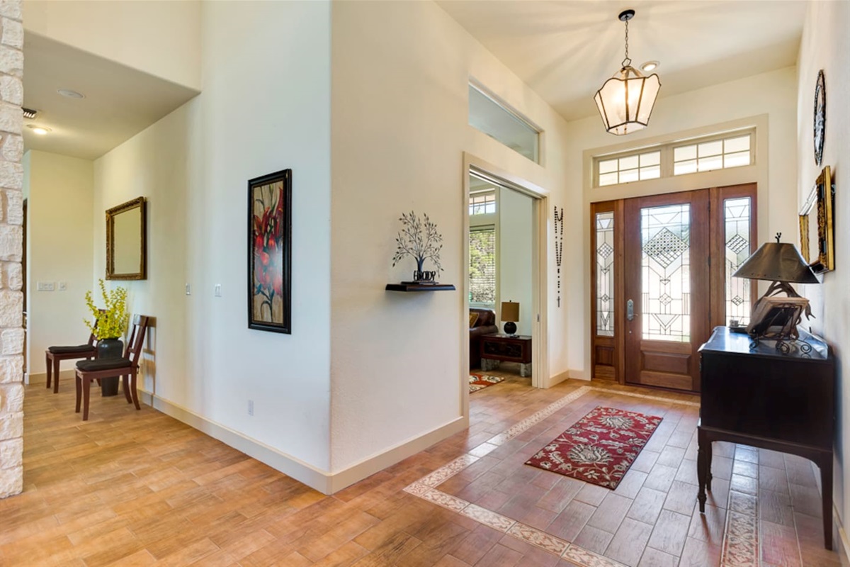 Entry Hall to Living and Media Rooms