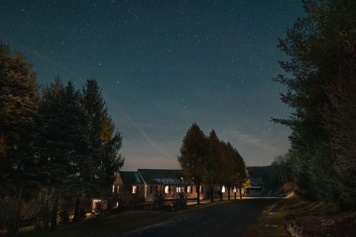 Private hilltop setting under Dark Skies PA perfect for stargazing