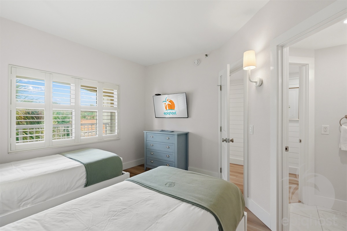 Guest bedroom with smart TV