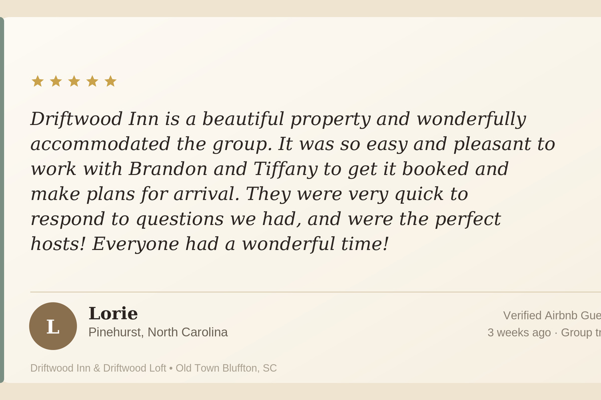 A look at one of our multiple 5 star reviews