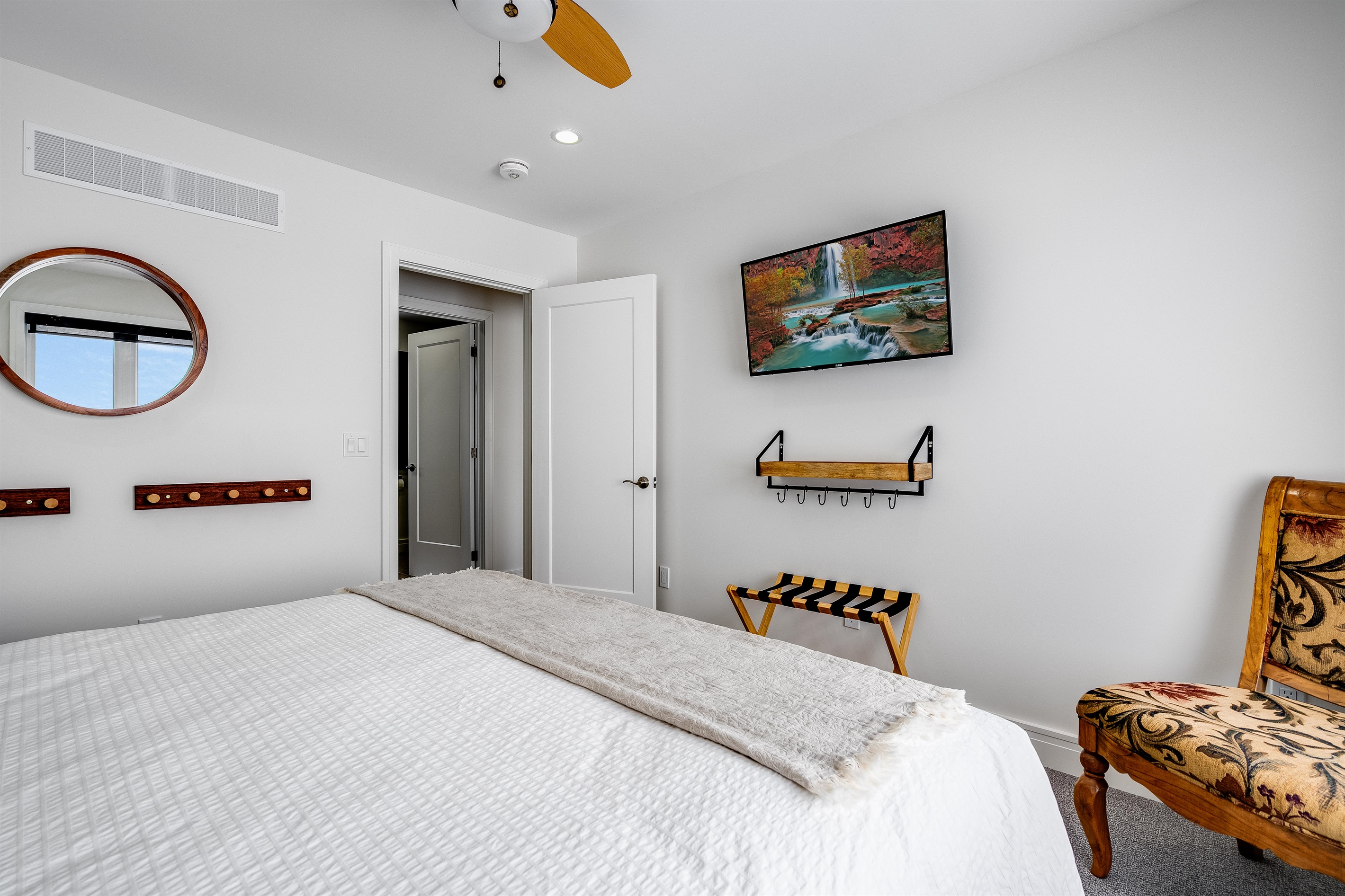 A King Bedroom with the perfect blend of modern calm and warmth.