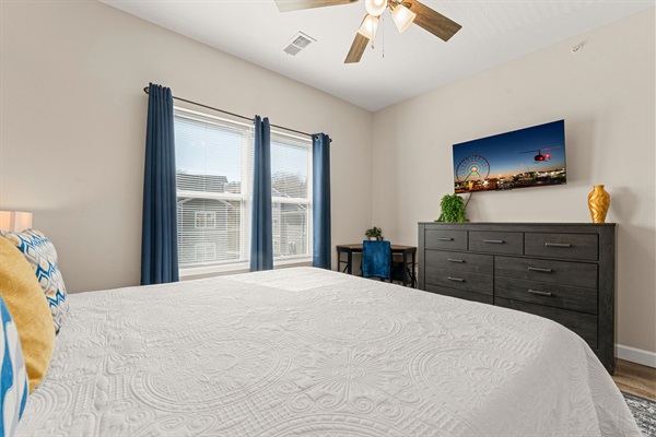 Large King bedroom with work station and spacious closet