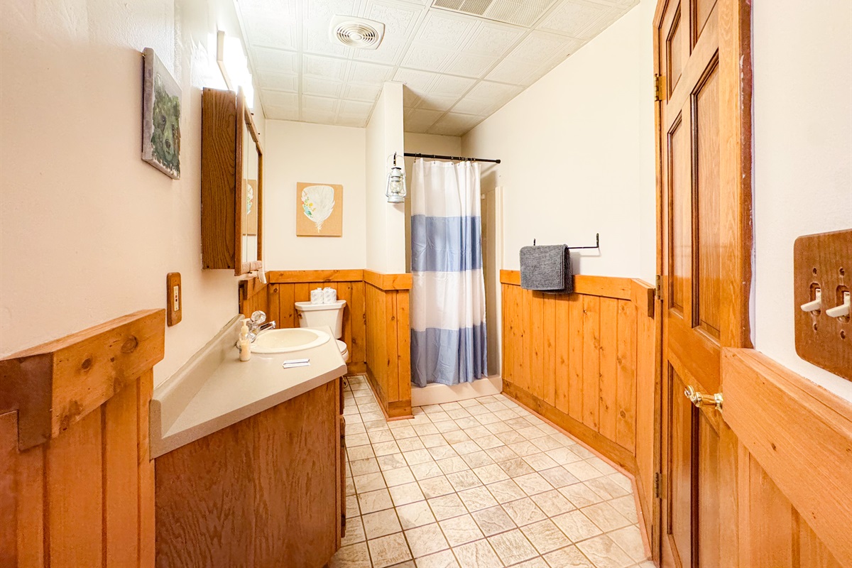 Small bathroom just off the living room and Alum Cave Bedroom
