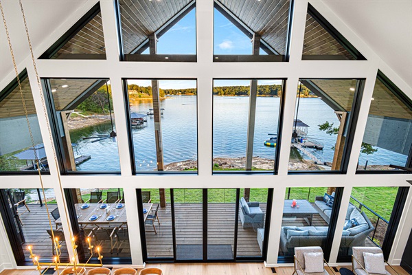 View looking down from the lounge area.