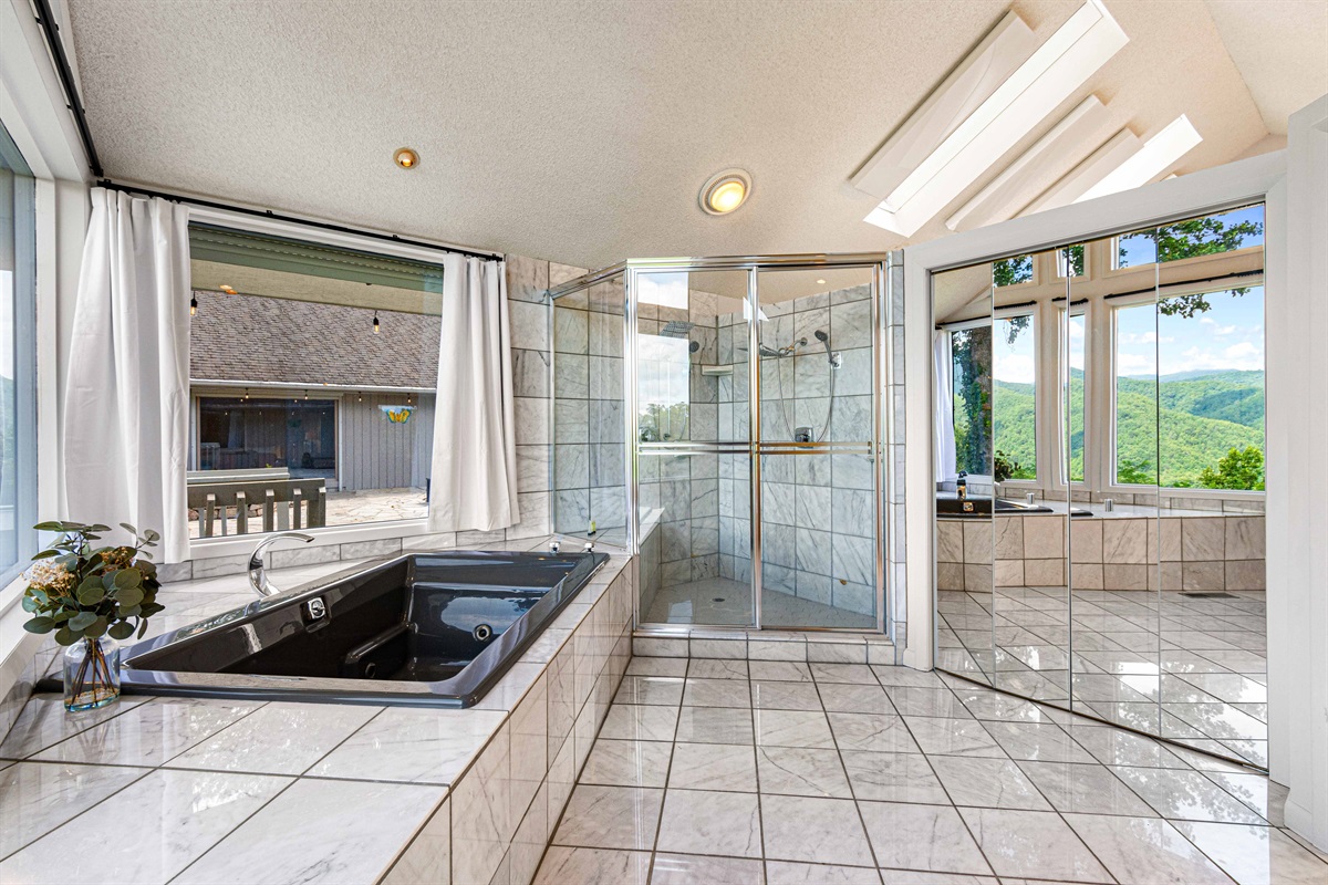 Spa Retreat: Soak in luxury while enjoying breathtaking mountain views and natural light!