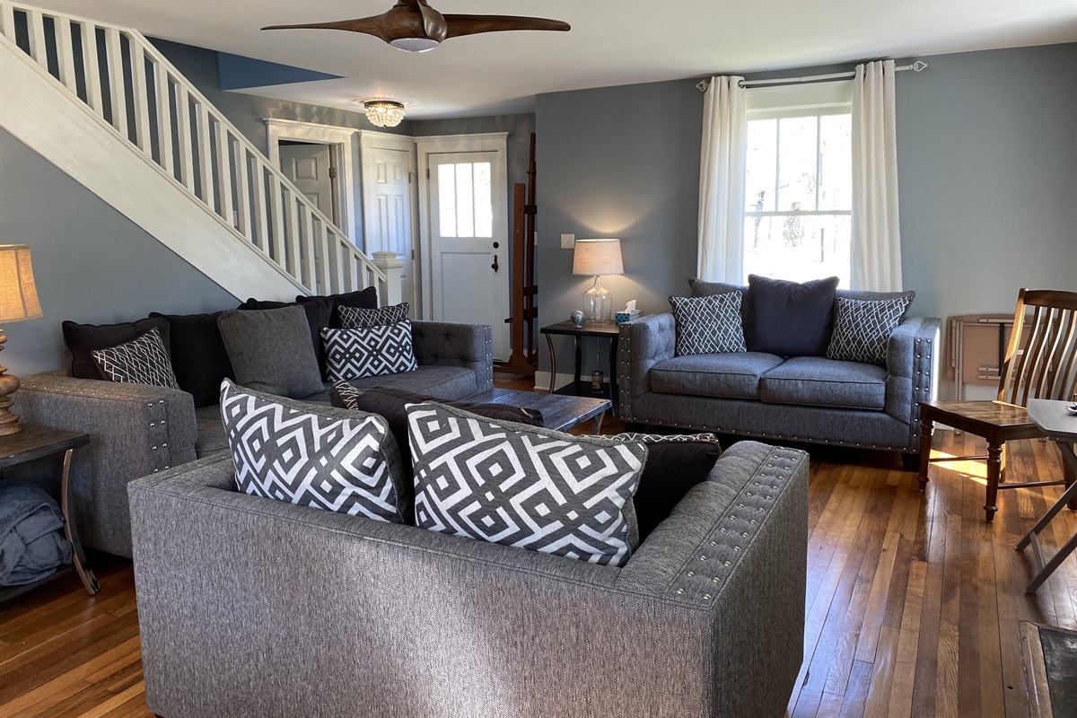 Living room with large-screen TV