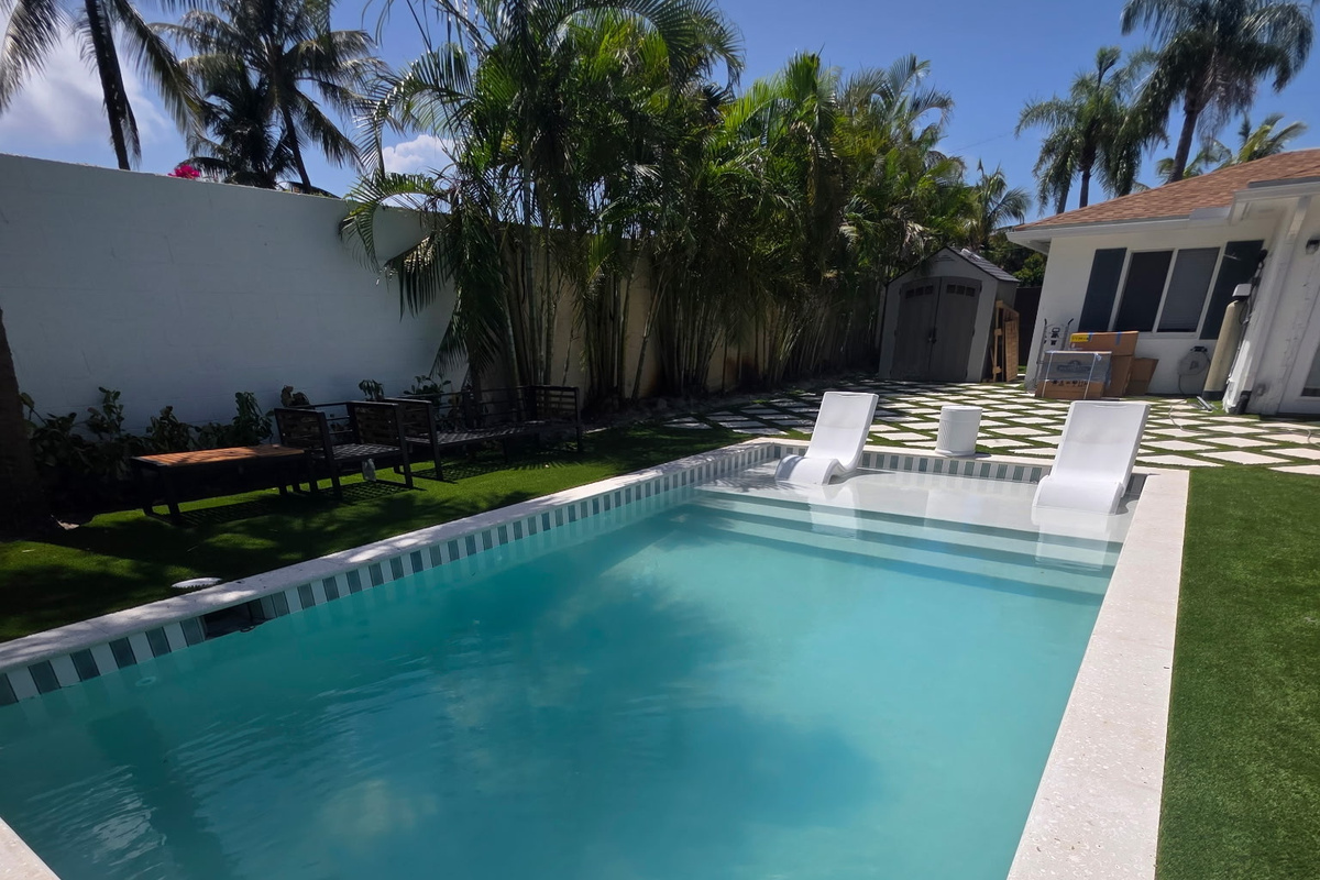 Take a refreshing dip in your own private tropical oasis.