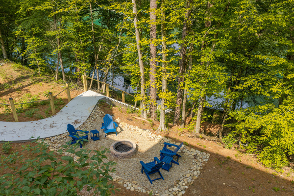 Fire pit and outdoor seating area