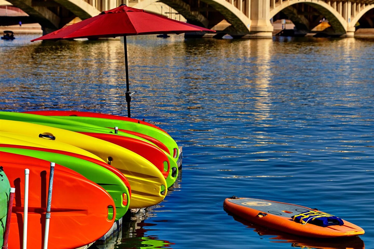 Tempe Town Lake, with its festivals and water recreation, is just 13 minutes away by car! You can rent boats, bikes, kayaks, & paddle boards!https://boats4rent.com/tempe-az/tempe-town/