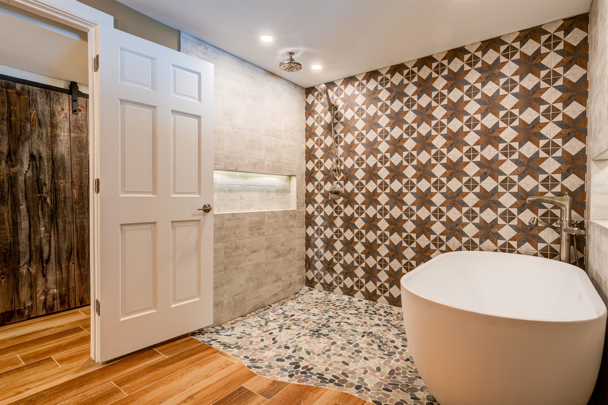 Bottom floor bathroom wet room