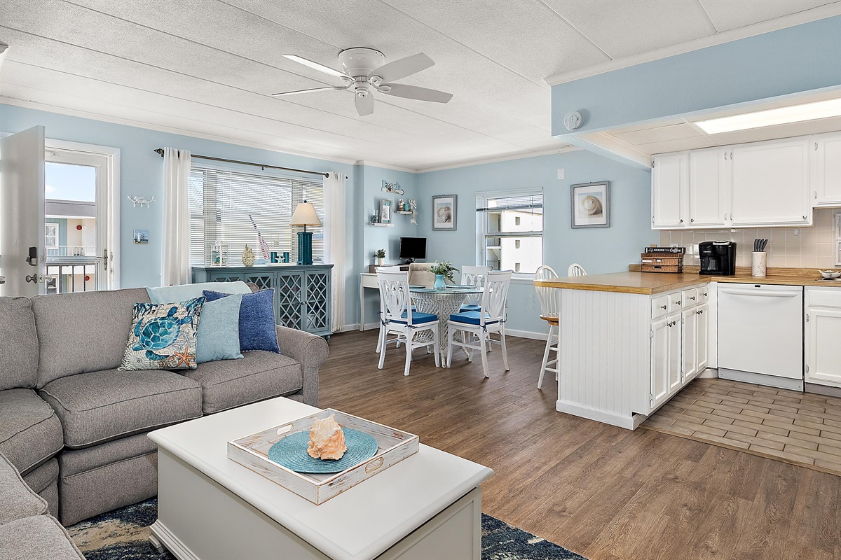 Open floor plan with  space for the entire family