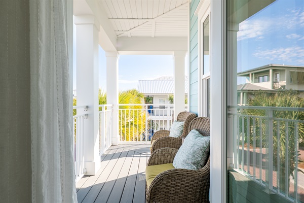 2nd Floor Bedroom with Queen Bed with Walkout Patio