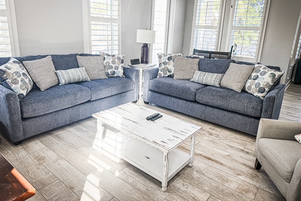 Relax in comfort with new sofas, 3/2026, with generous seating.