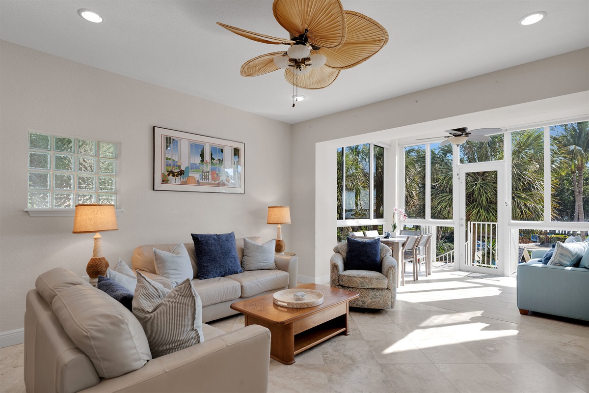 Living area with two sleeper sofas