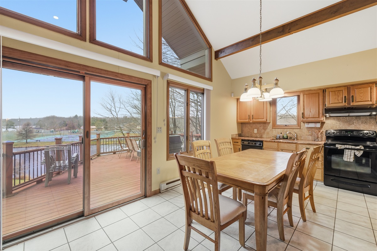 Dining area with the view of the lake
