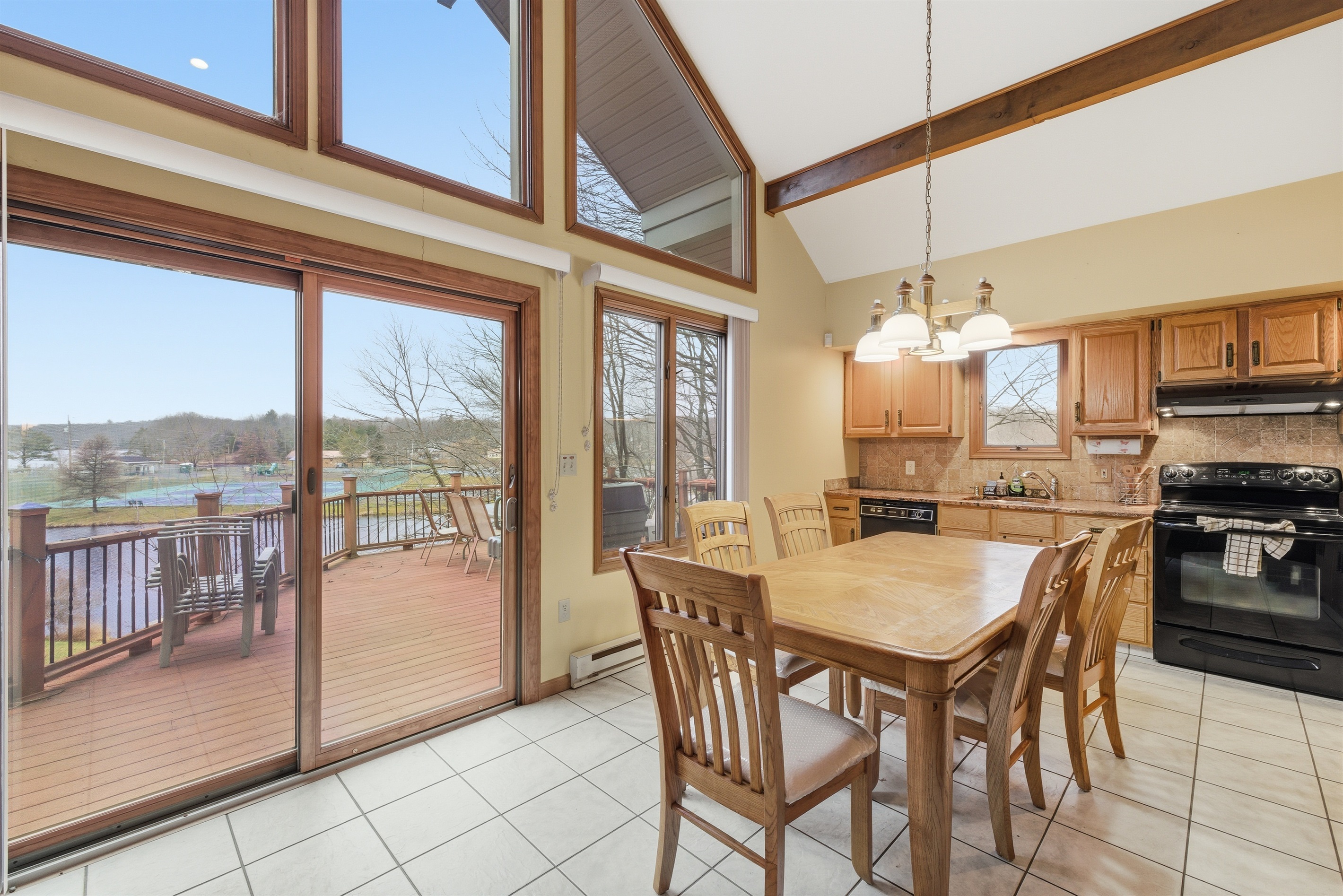 Dining area with the view of the lake