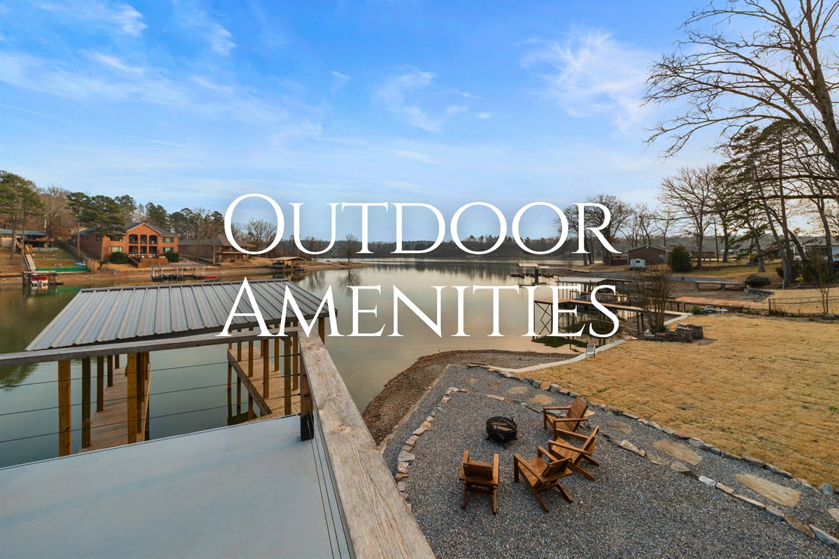 The outdoor amenities showcase beautiful lake views and open space where guests can fully enjoy the peaceful surroundings.