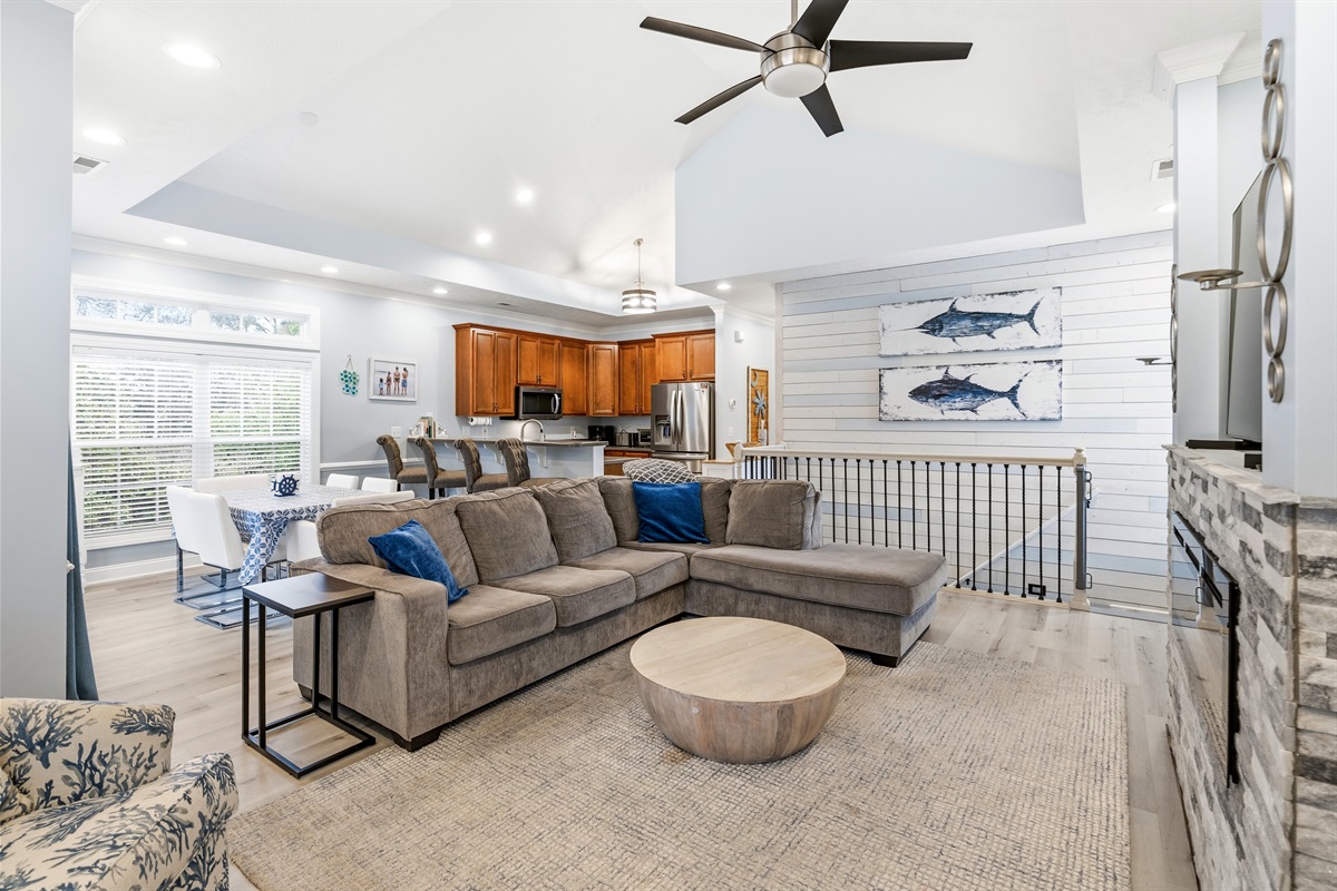 Open concept condo, large living room area