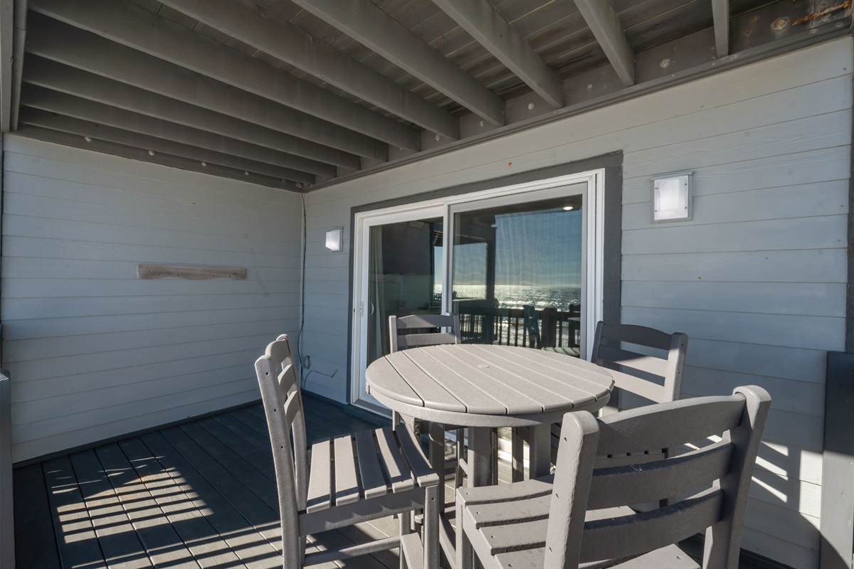 An ideal spot to relax, sip coffee, and enjoy the sea breeze any time of day
