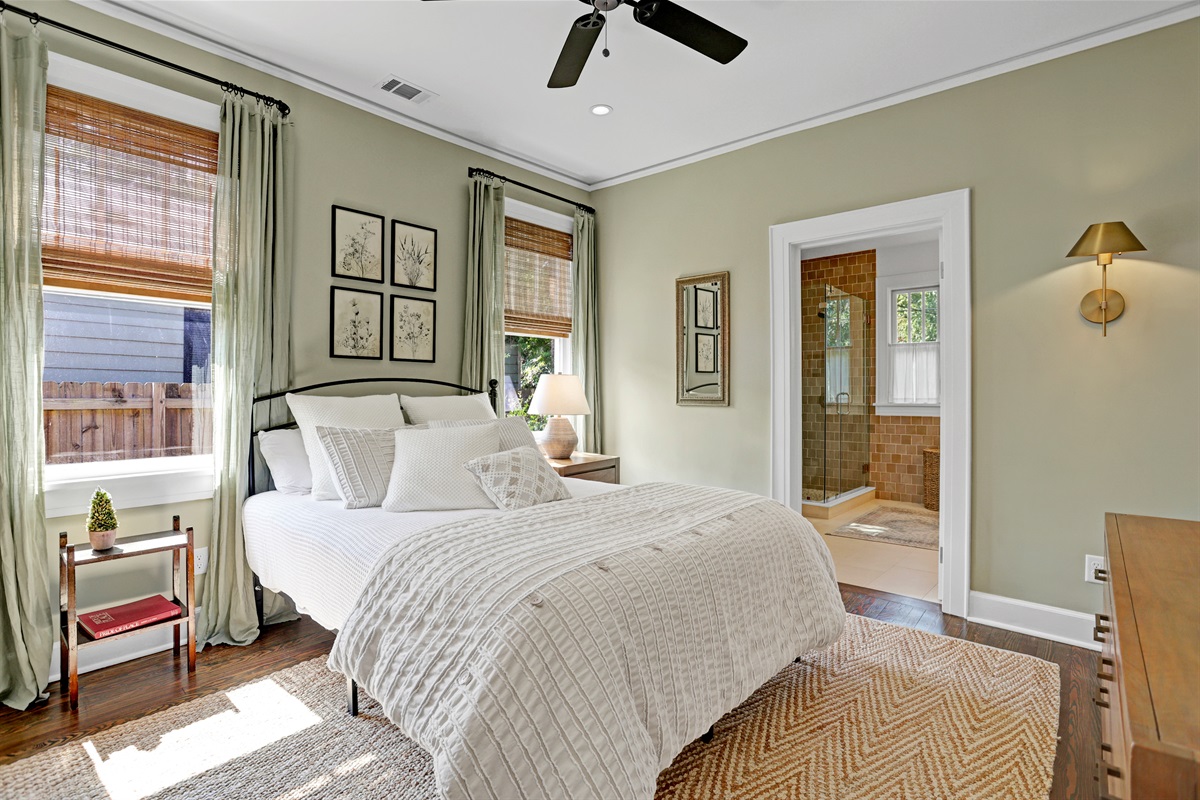 Minimalist design and gentle hues make this bedroom a calm and stylish retreat.