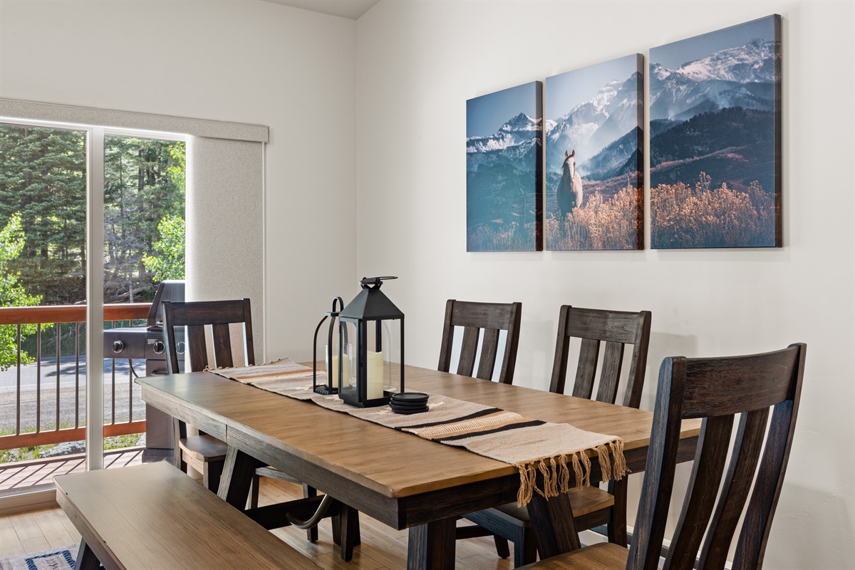 Spacious dining table