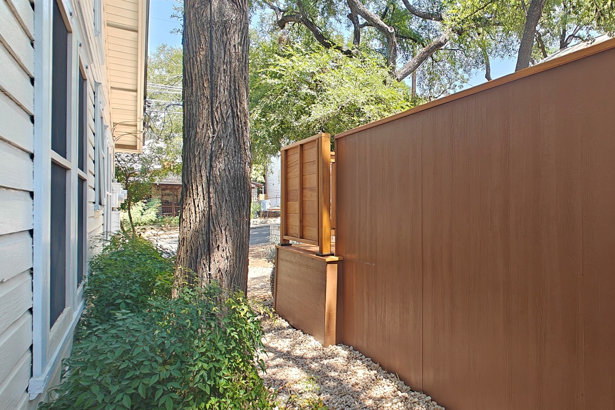 Privacy wall between cottage and owners yard