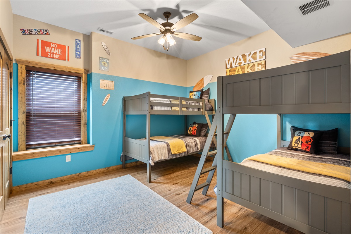 Double twin bunk beds downstairs