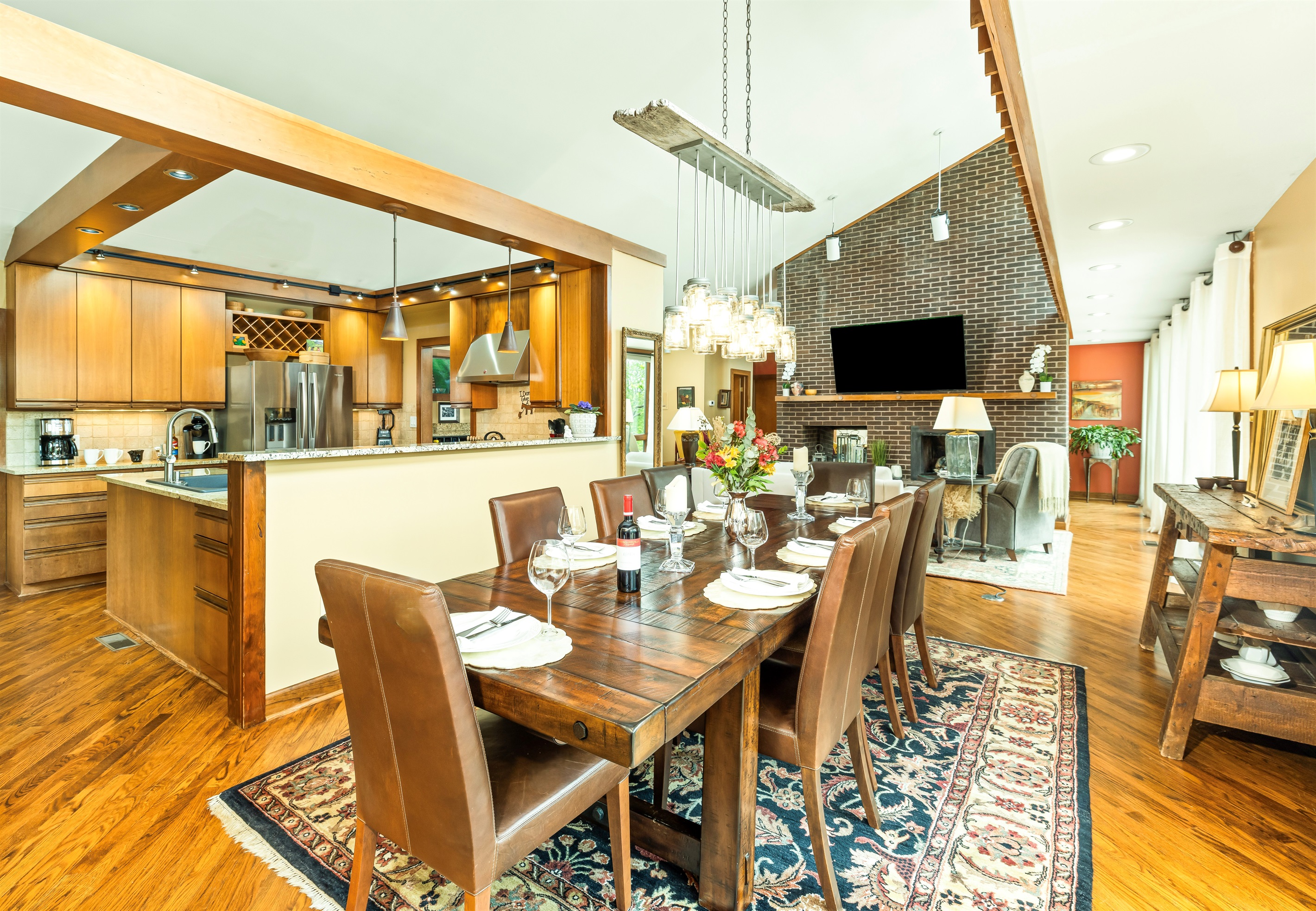 Main floor Dining area seats up 8 to 10 (getting snuggly) for large meals and games of...chance?