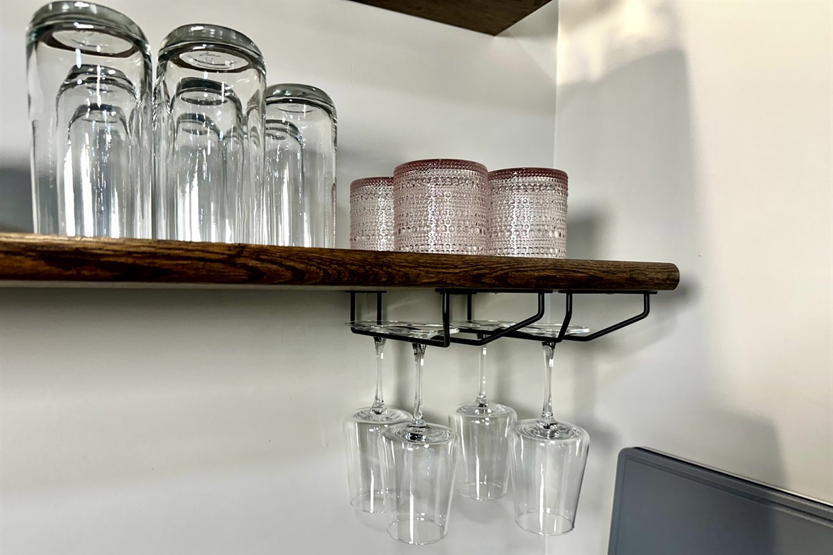 Wine and cocktail glasses for evening wind-downs