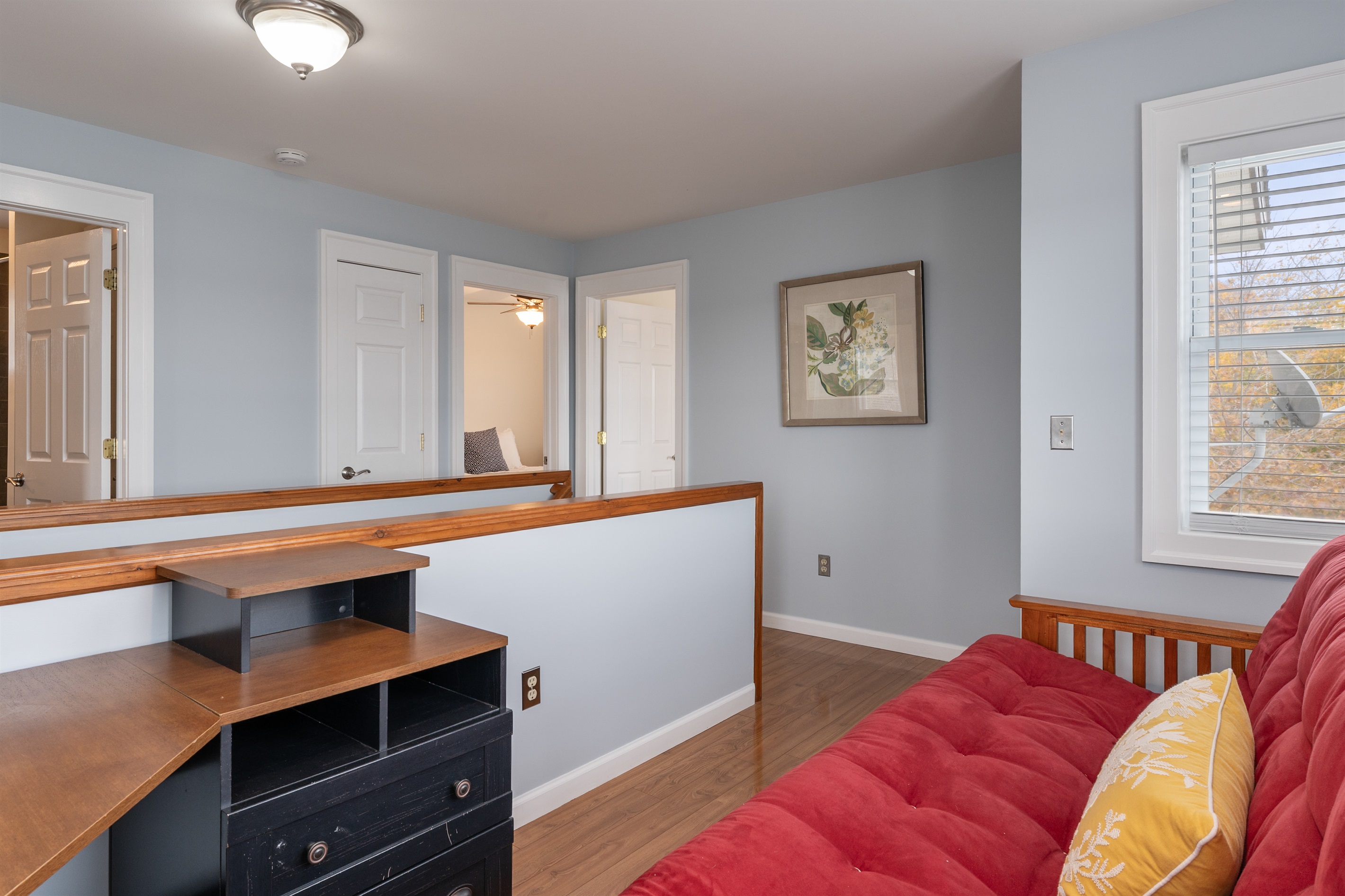 Futon at the top of the stairs