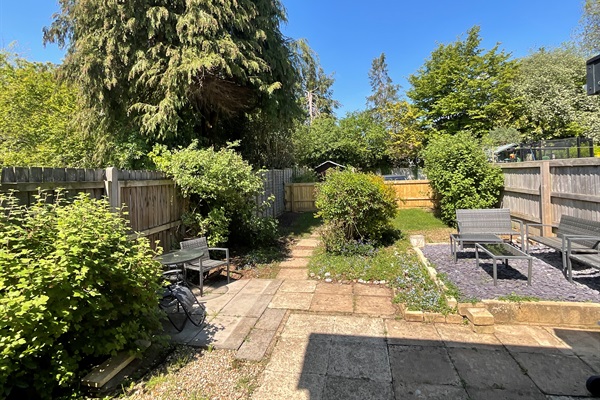 The back garden is in a secluded position, not overlooked, at the end of a cul-de-sac.