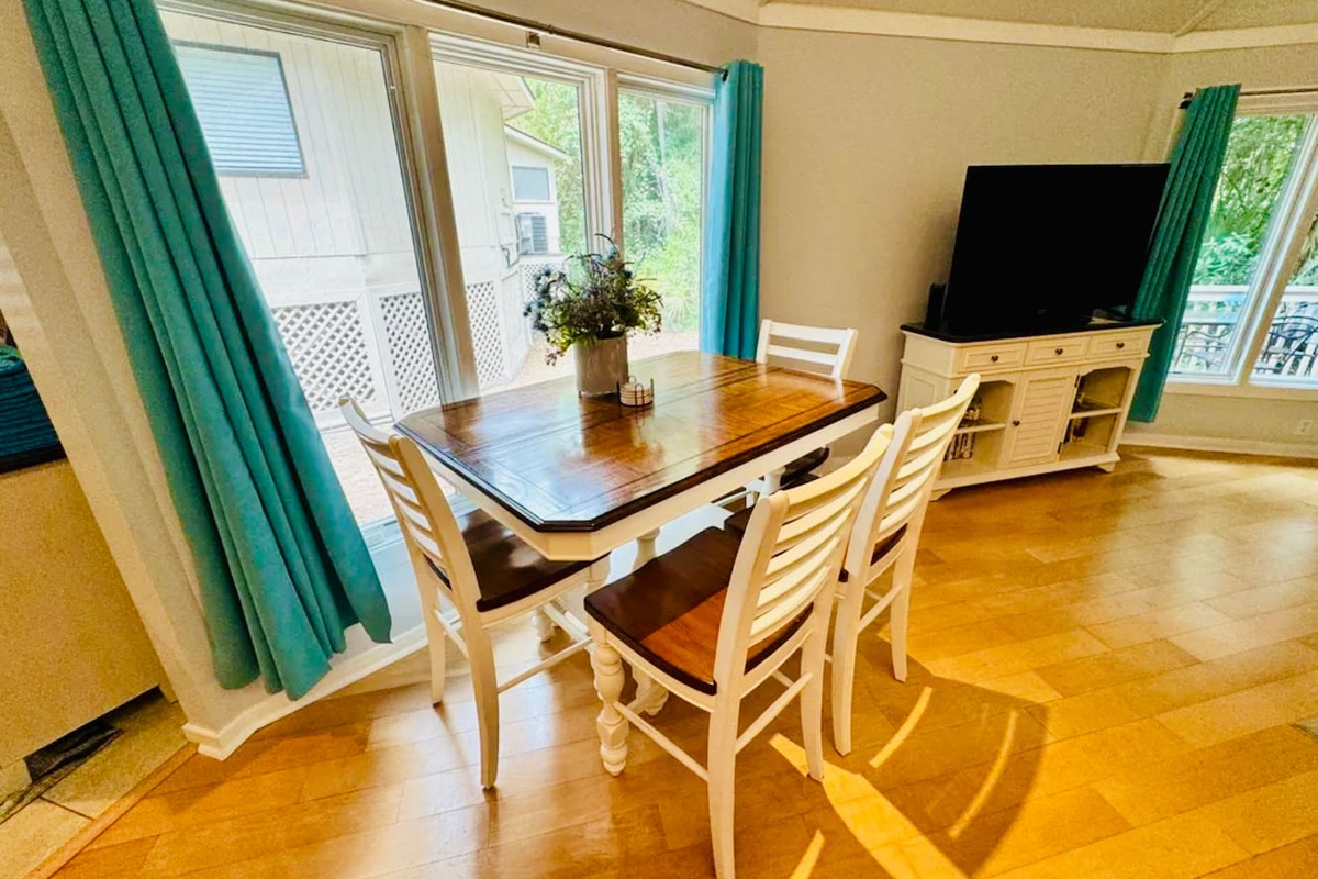 Dining table by the windows