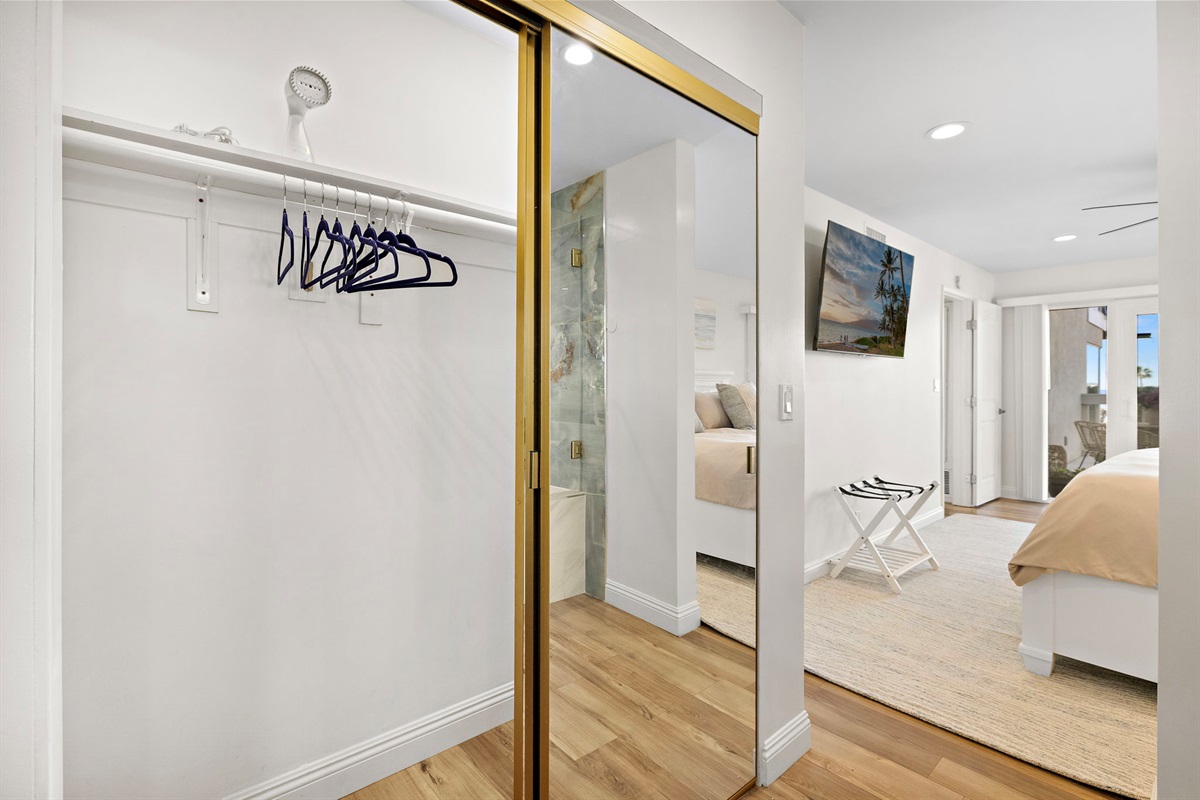 Primary bedroom has a large closet