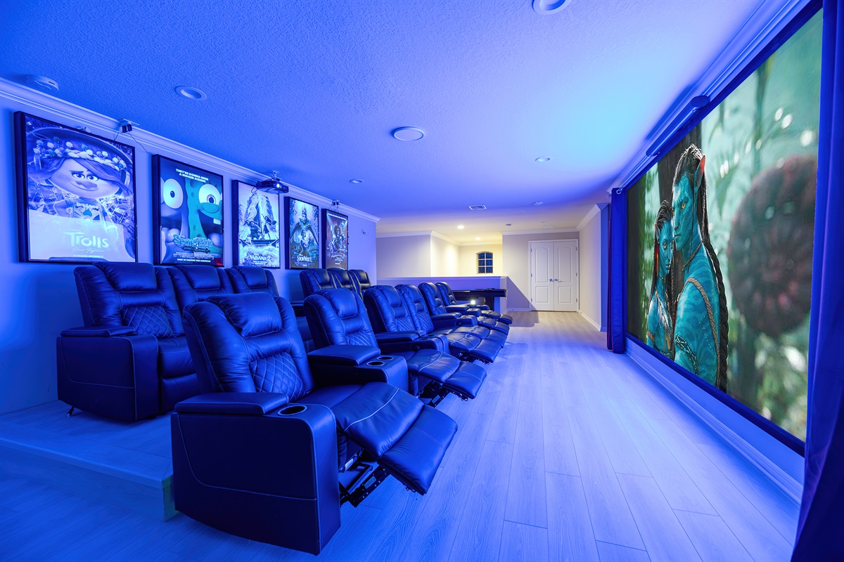 Movie Theater with 150inch Screen and Surround Sound