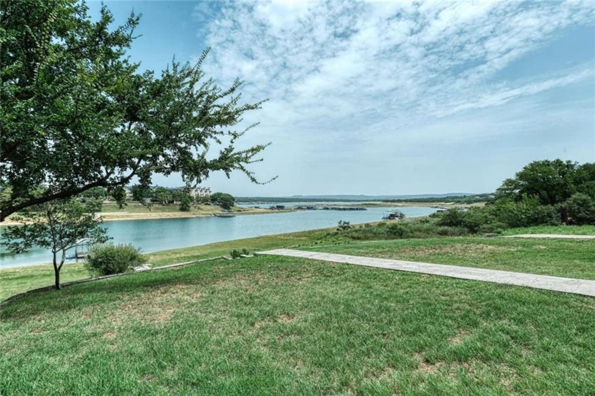 Yard Sloping down to Lake