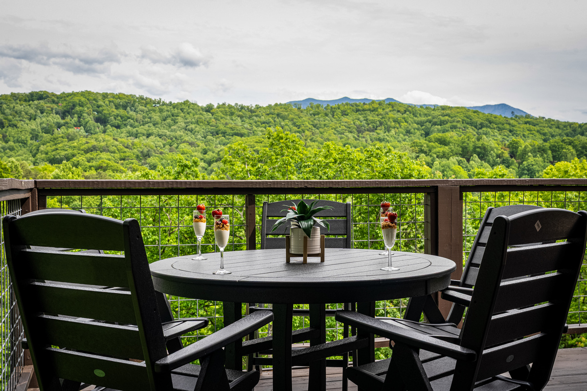 Great view of the mountains from the main level deck.
