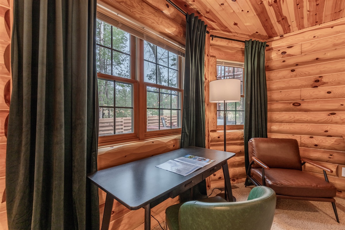 Workspace in the main level master bedroom with ensuite.