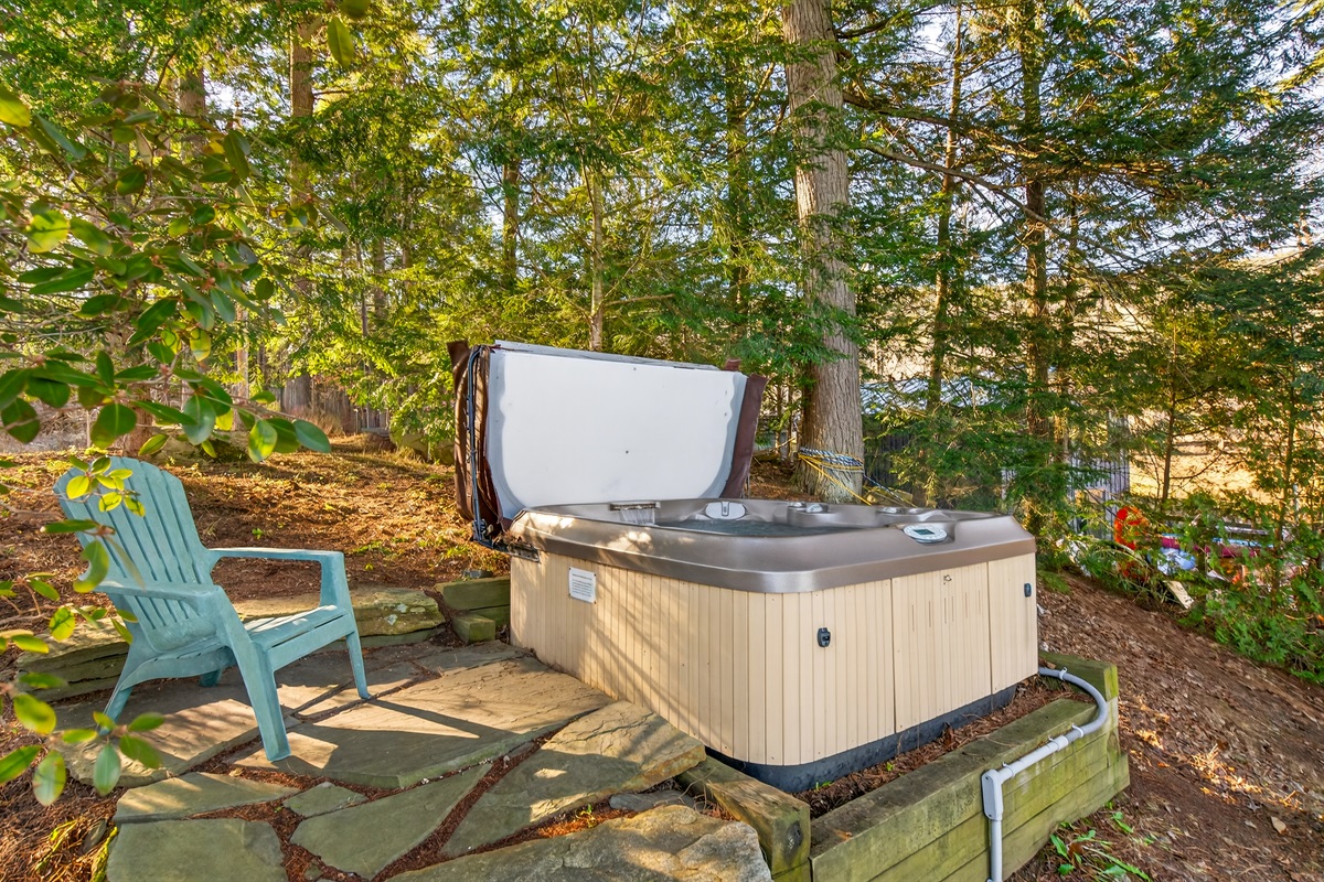 Hot tub area — great for relaxing under the stars.