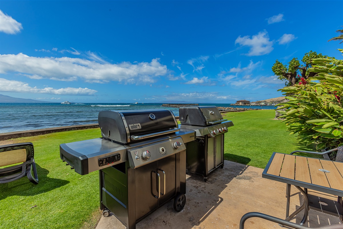 Grills near pool area