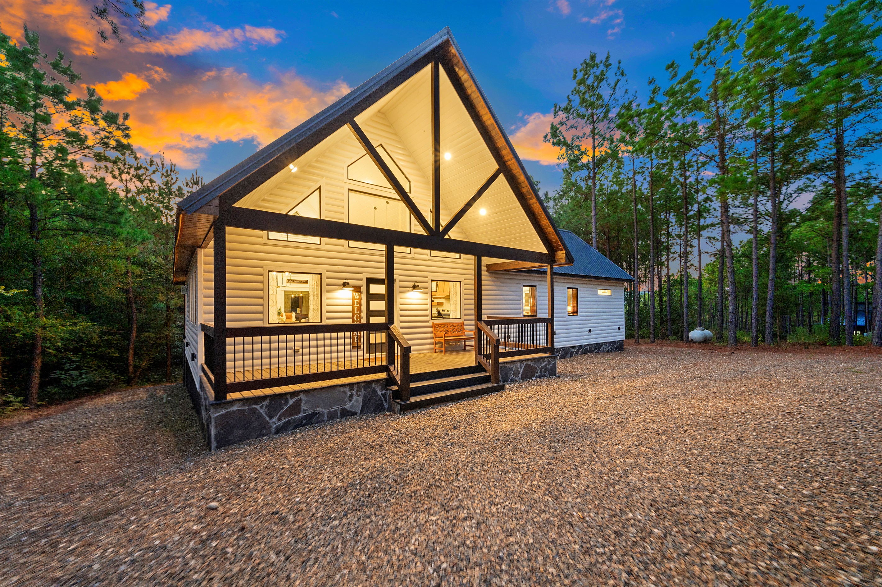 With only a few neighbors nearby, you'll feel a world away—privacy and tranquility are yours to enjoy in your secluded retreat.  As a bonus, you'll be on a corner lot with pull-through driveway; convenient for large vehicles & towing.