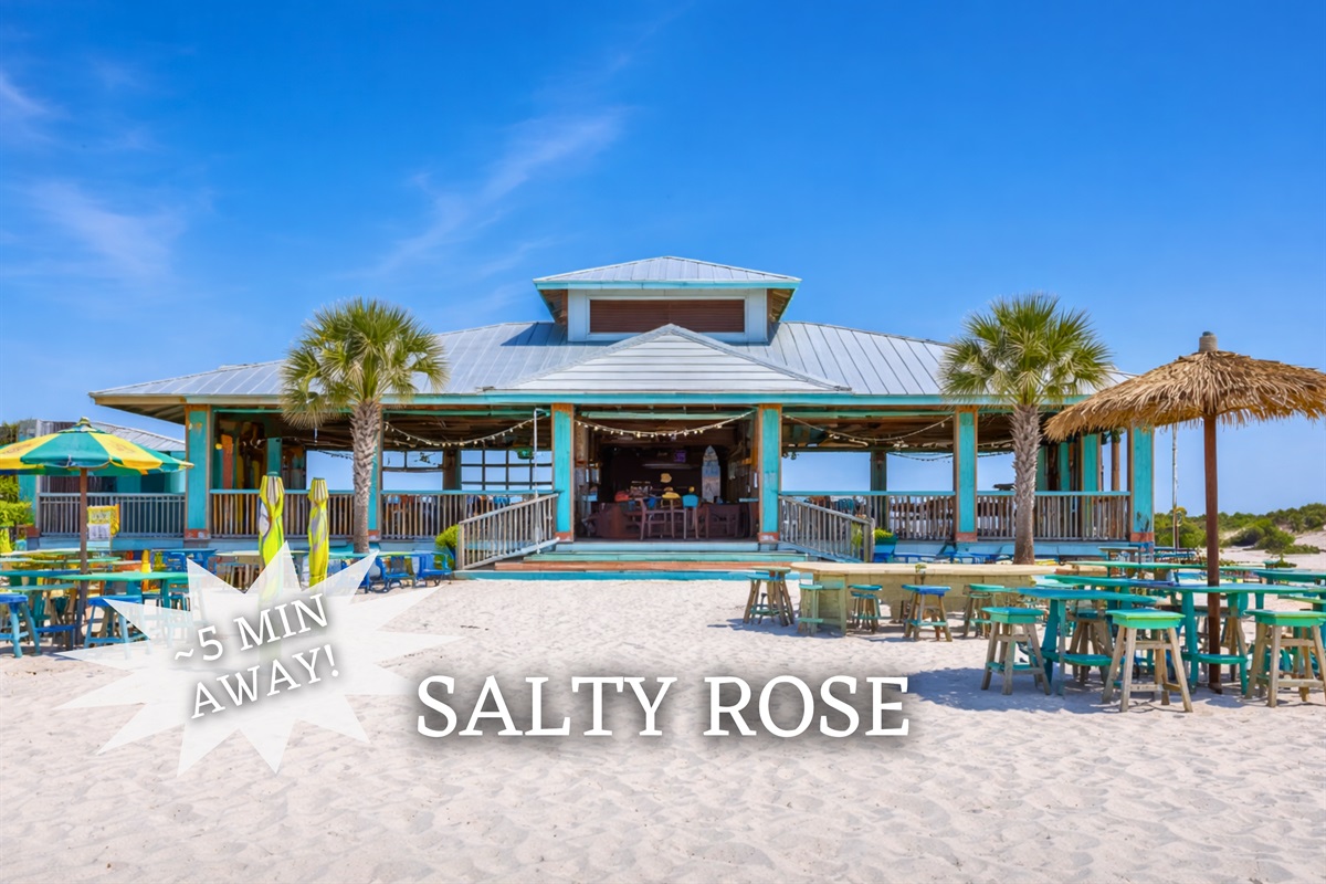 Tucked along the shoreline, The Salty Rose is a laid-back spot to enjoy good food with a view of the water.
