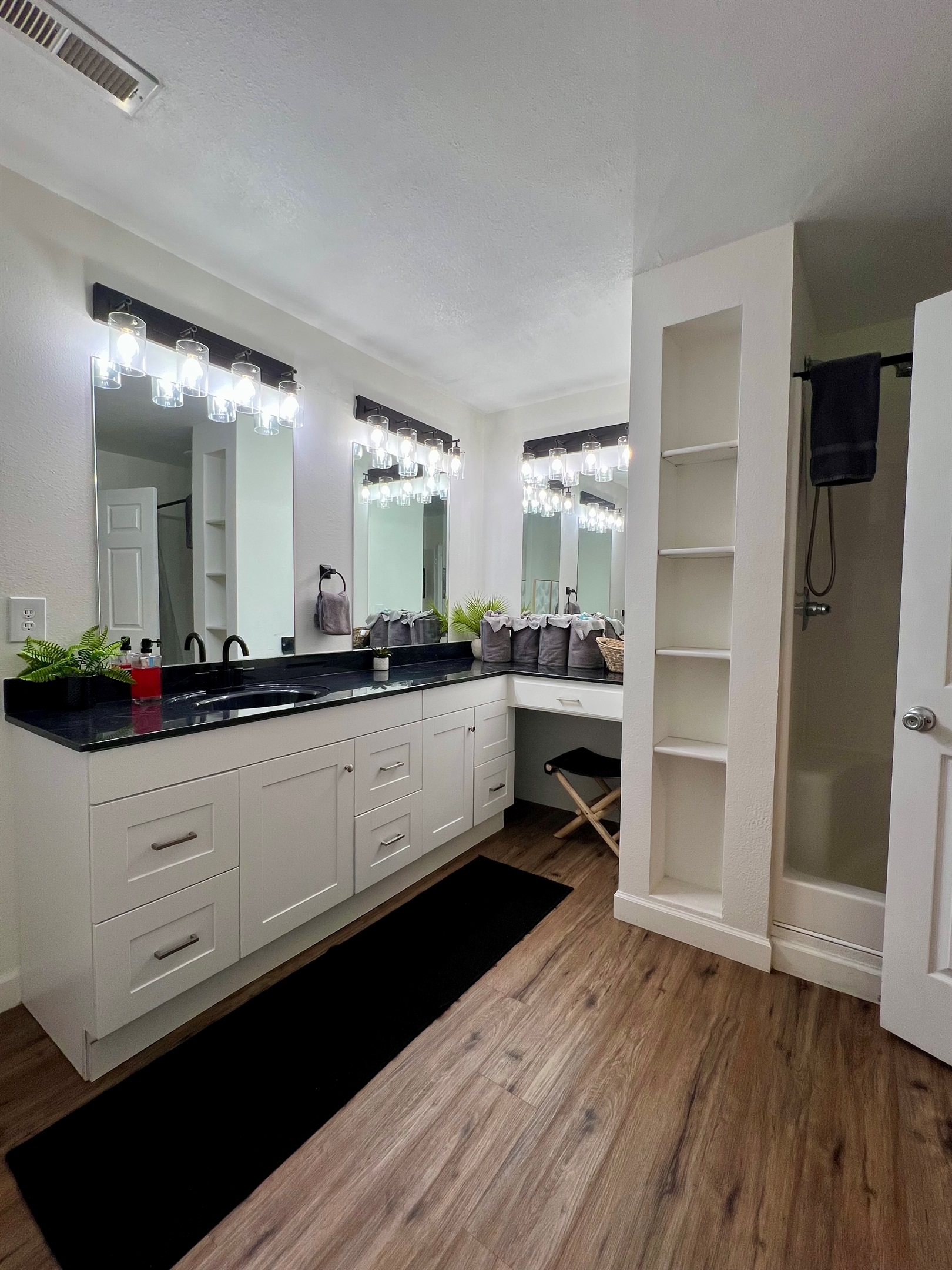 Lower level bathroom with large vanity