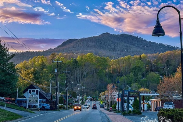 Downtown Banner Elk looking at Beech Mtn. 