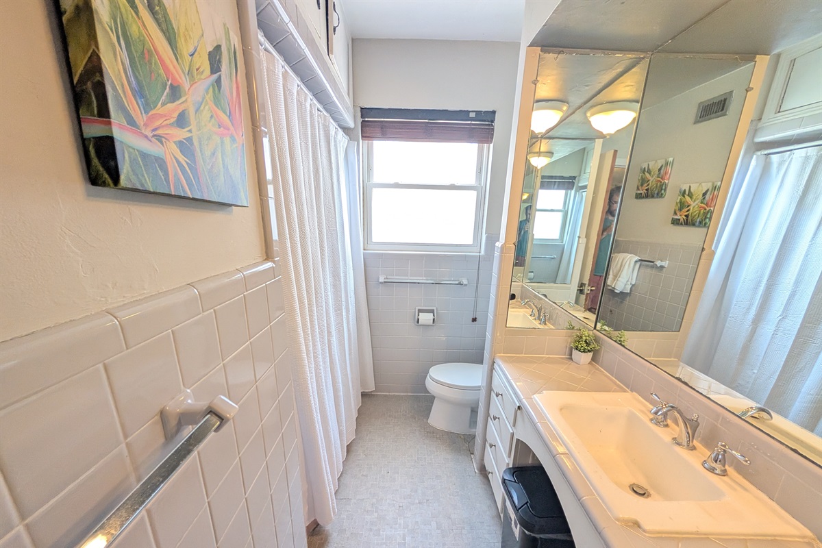 Full bathroom with shower and tub