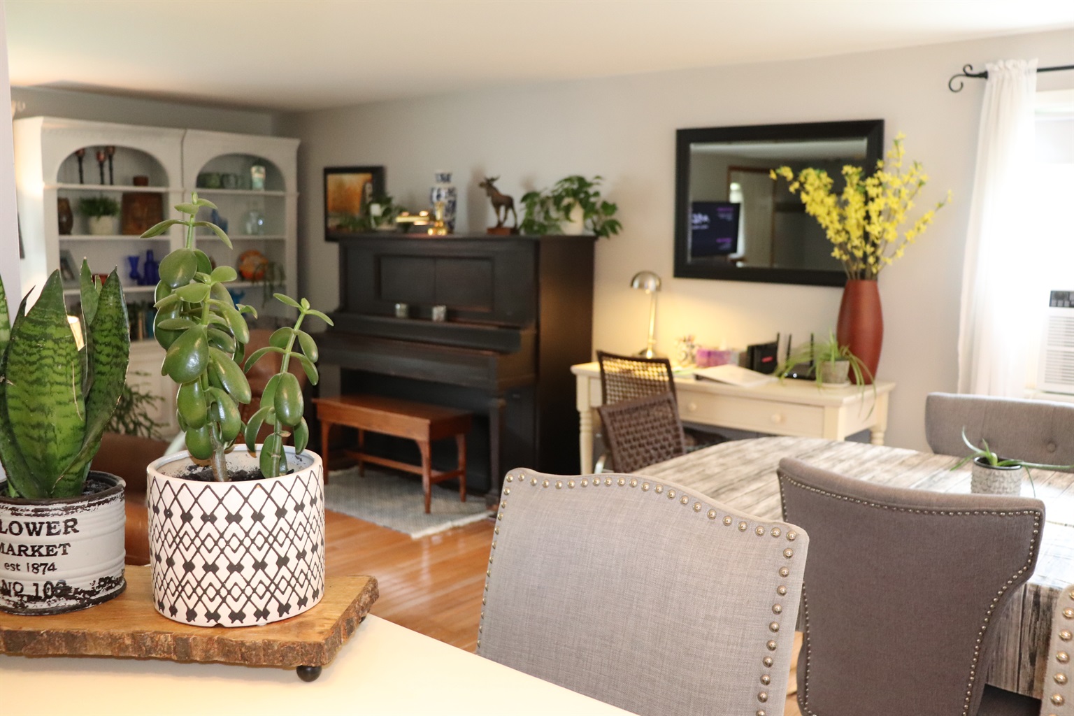 Dining area and living area