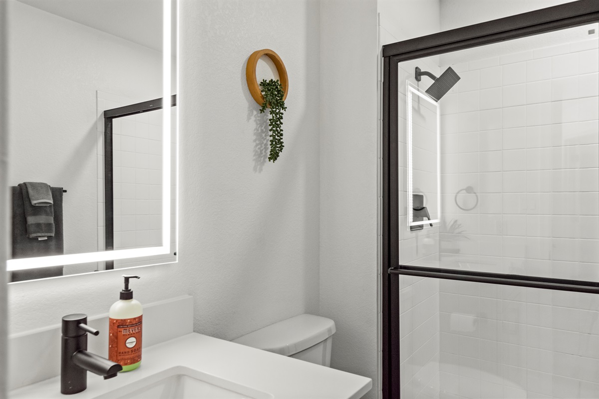 Enjoy the convenience of a fully equipped bathroom with complimentary essentials provided.