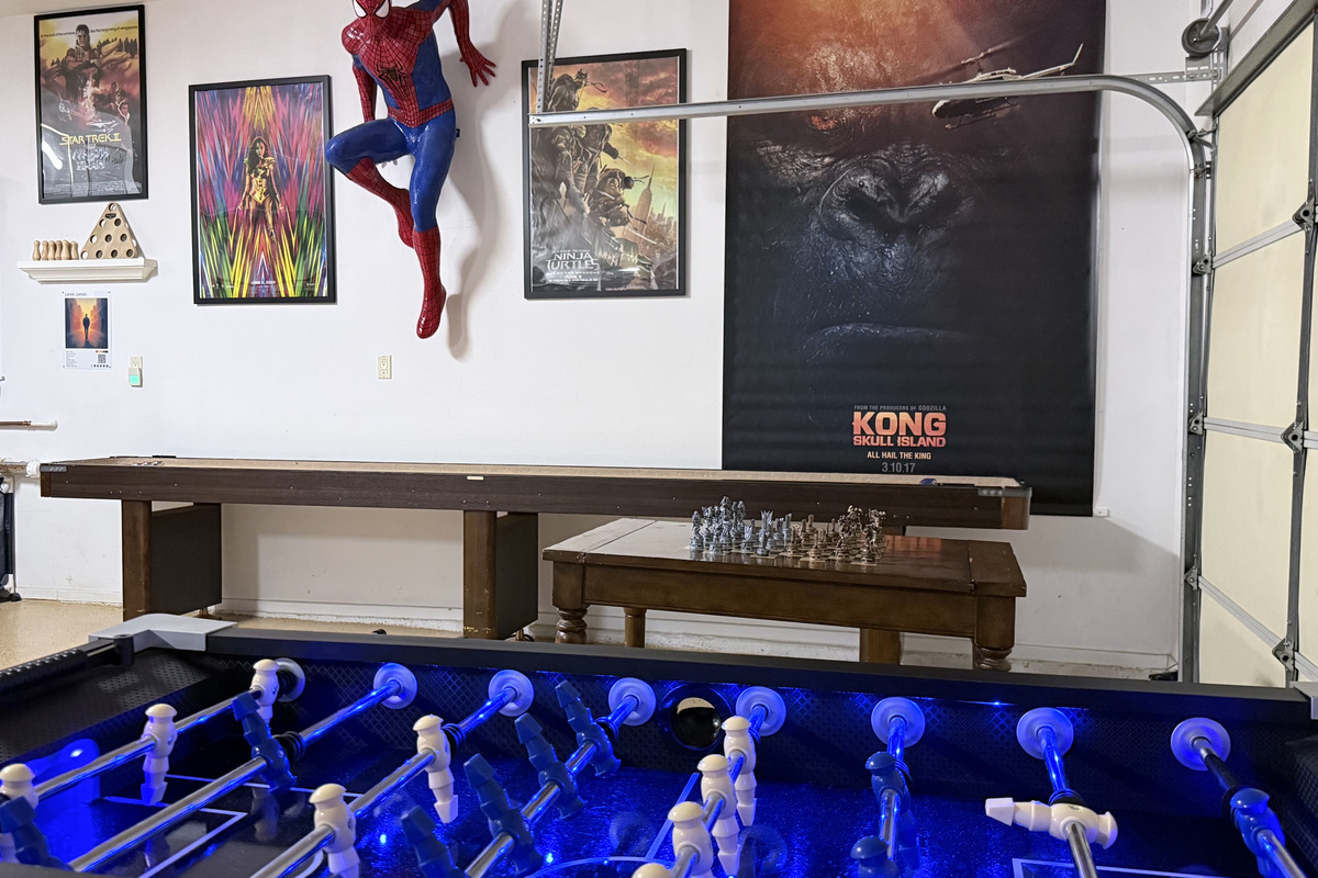 …Foosball table, cocktail tables and chairs and lots of fun decor!