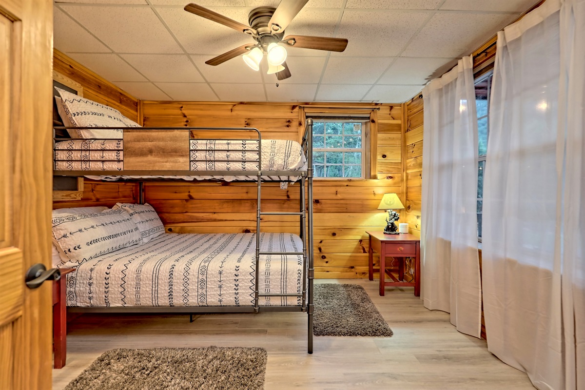 Lower level bunked bed- full over queen