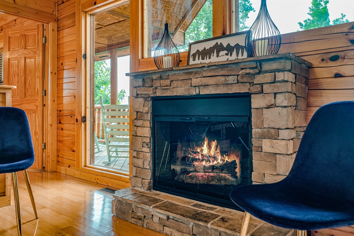 Electric fireplace in the living room