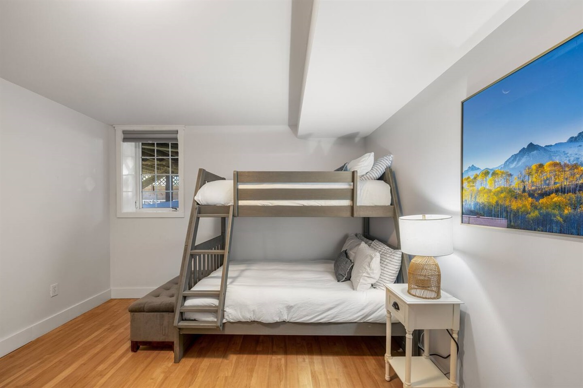 Bedroom #2 (bunk room). Full size mattress on the lower level and Twin on the top